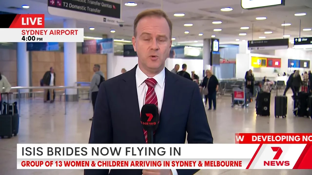 Live report at Sydney Airport on ISIS-linked women and children arriving in Sydney and Melbourne